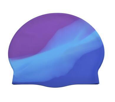 Silicone Casquette de Natation Gradient Couleur Blocage Impression Étanche