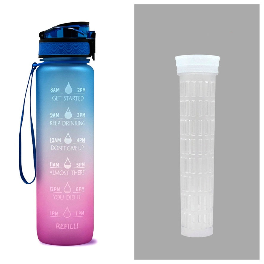 1L Tritan Bouteille D'eau Avec Marqueur de Temps Rebond Couverture de Motivation Bouteille D'eau Vélo Étanche Tasse Pour Les Sports De Fitness Bouteilles