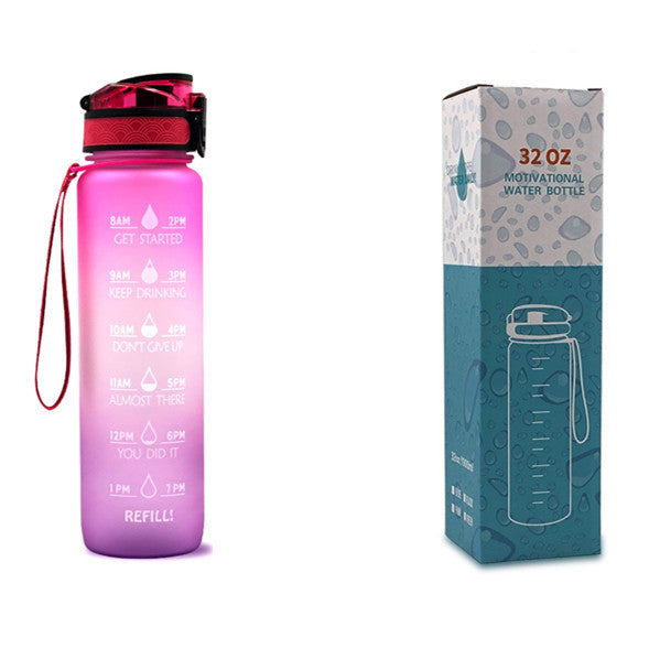 1L Tritan Bouteille D'eau Avec Marqueur de Temps Rebond Couverture de Motivation Bouteille D'eau Vélo Étanche Tasse Pour Les Sports De Fitness Bouteilles