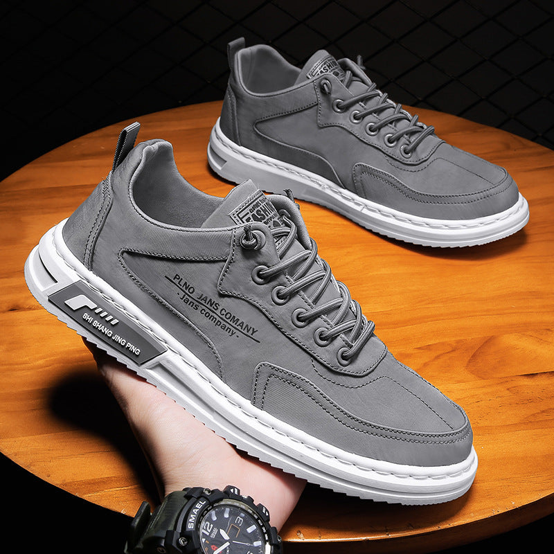 Homme baskets à lacets lettre impression plate-forme toile chaussures sport