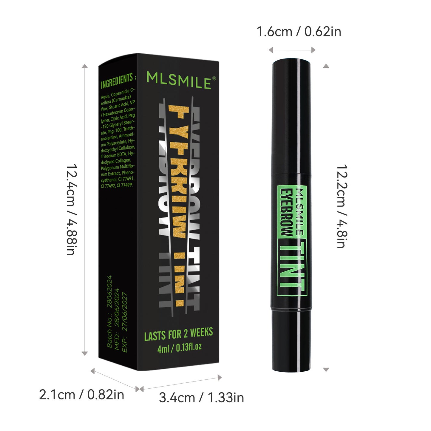 Teinte de sourcil de maquillage imperméable ne tache pas avec le pochoir de sourcil
