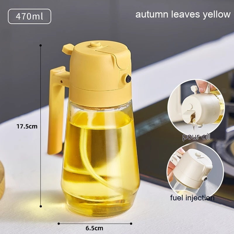 470ML Pulvérisateur d'huile d'olive pour cuisson BBQ 2 en 1 Verre Vinaigre Sauce Soja Bouteille d'huile de cuisine pour friteuse
