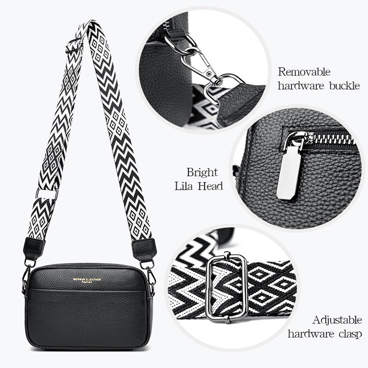 Sac bandoulière à la mode avec rhombus brodé large bandoulière mignon petit sac carré femmes