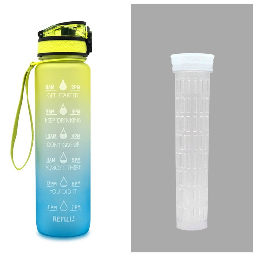 1L Tritan Bouteille D'eau Avec Marqueur de Temps Rebond Couverture de Motivation Bouteille D'eau Vélo Étanche Tasse Pour Les Sports De Fitness Bouteilles