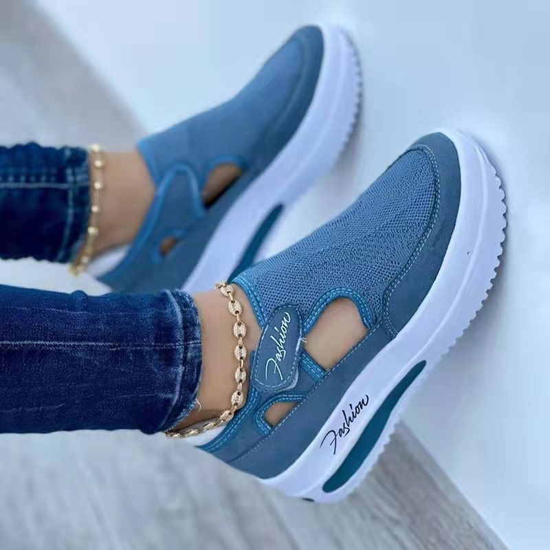 Respirant Casual Chaussures Talon Compensé Plate-Forme Évider Chaussures