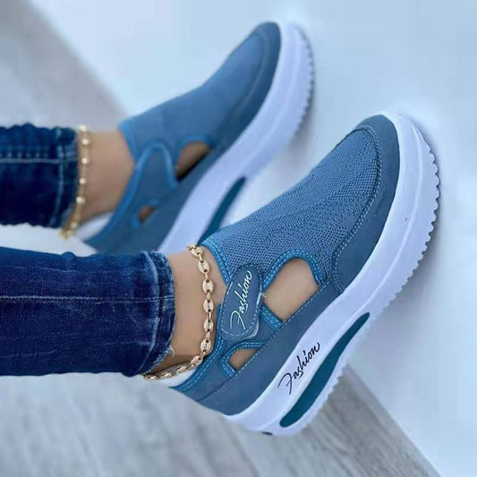 Respirant Casual Chaussures Talon Compensé Plate-Forme Évider Chaussures