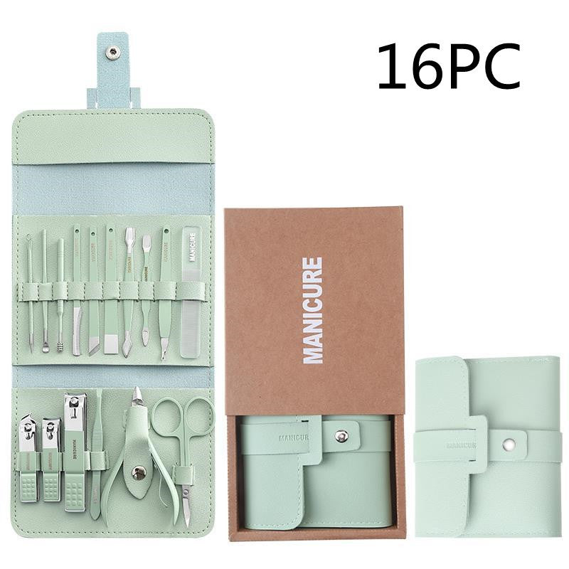 Acier inoxydable Couleur 16-pièce Nail Clipper Ensemble