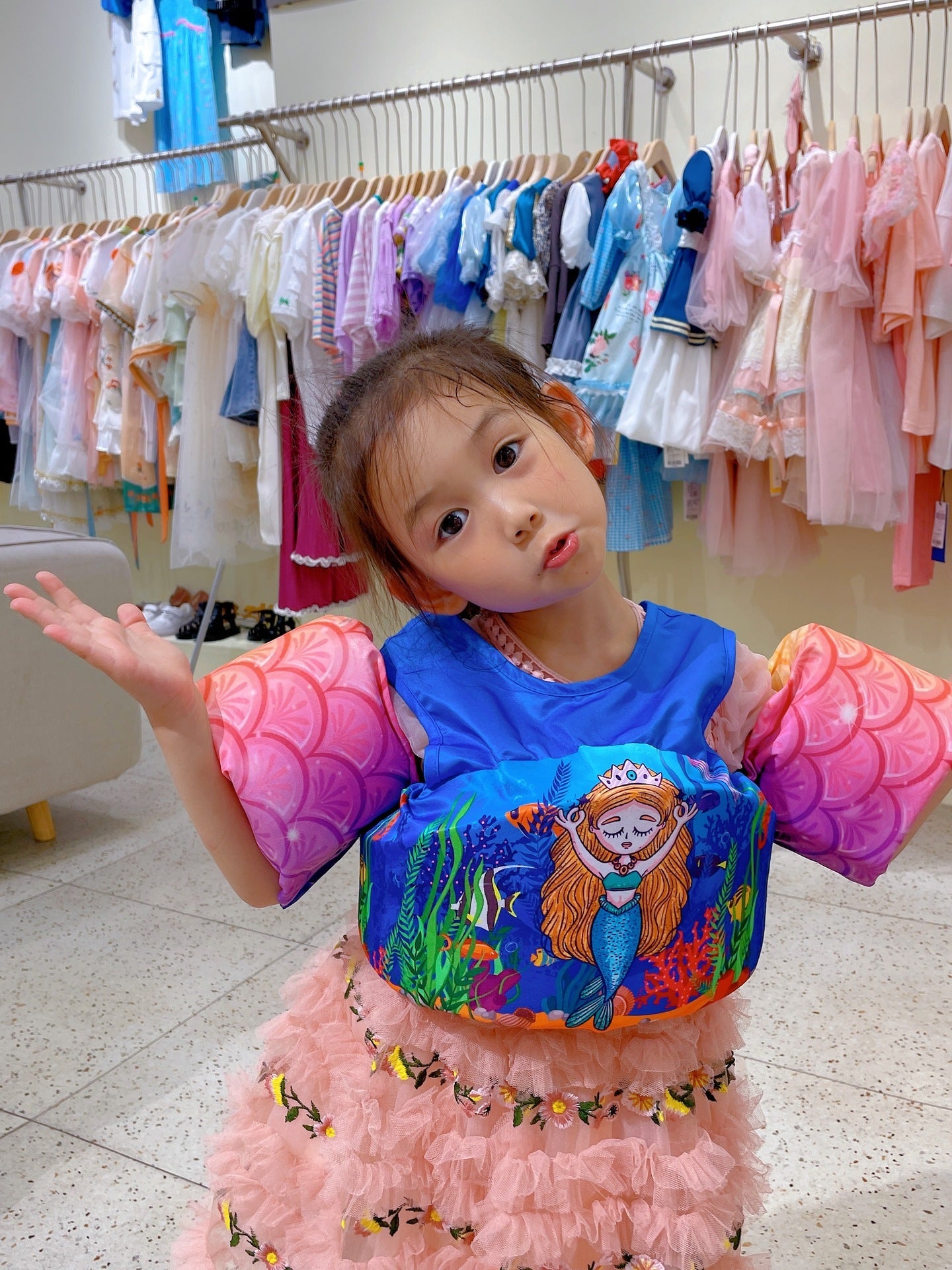 Gilet de bain à bras allongé pour enfants de dessin animé
