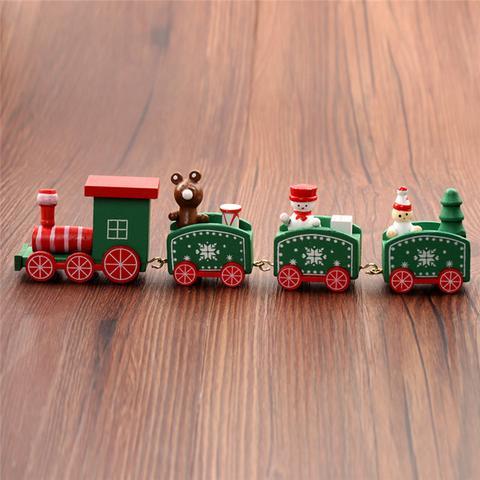 4 pièces Mini Bois Train Jouets