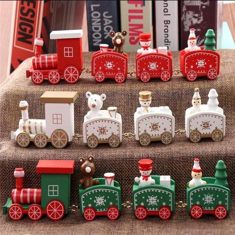4 pièces Mini Bois Train Jouets