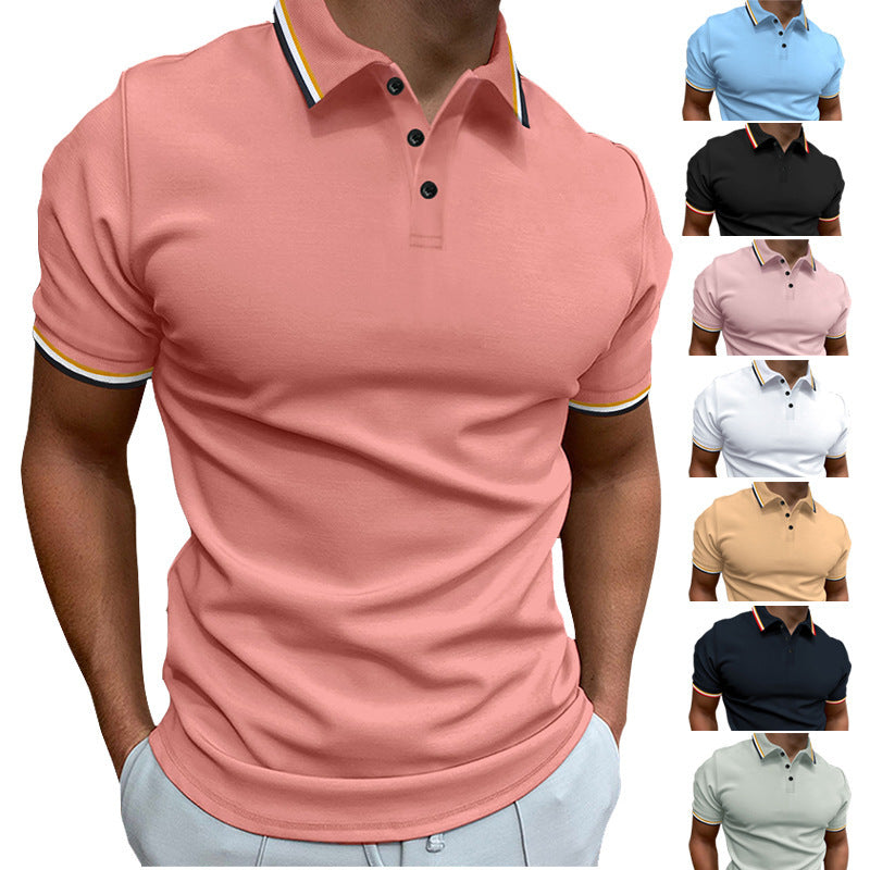 T-shirt à rayures côtelées pour homme