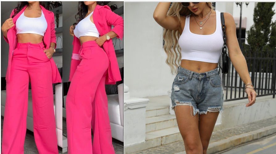 Costume à revers à manches fendues de couleur pure, pantalon à jambes droites pour femmes
