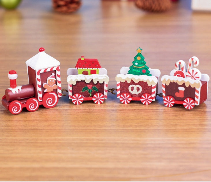 4 pièces Mini Bois Train Jouets