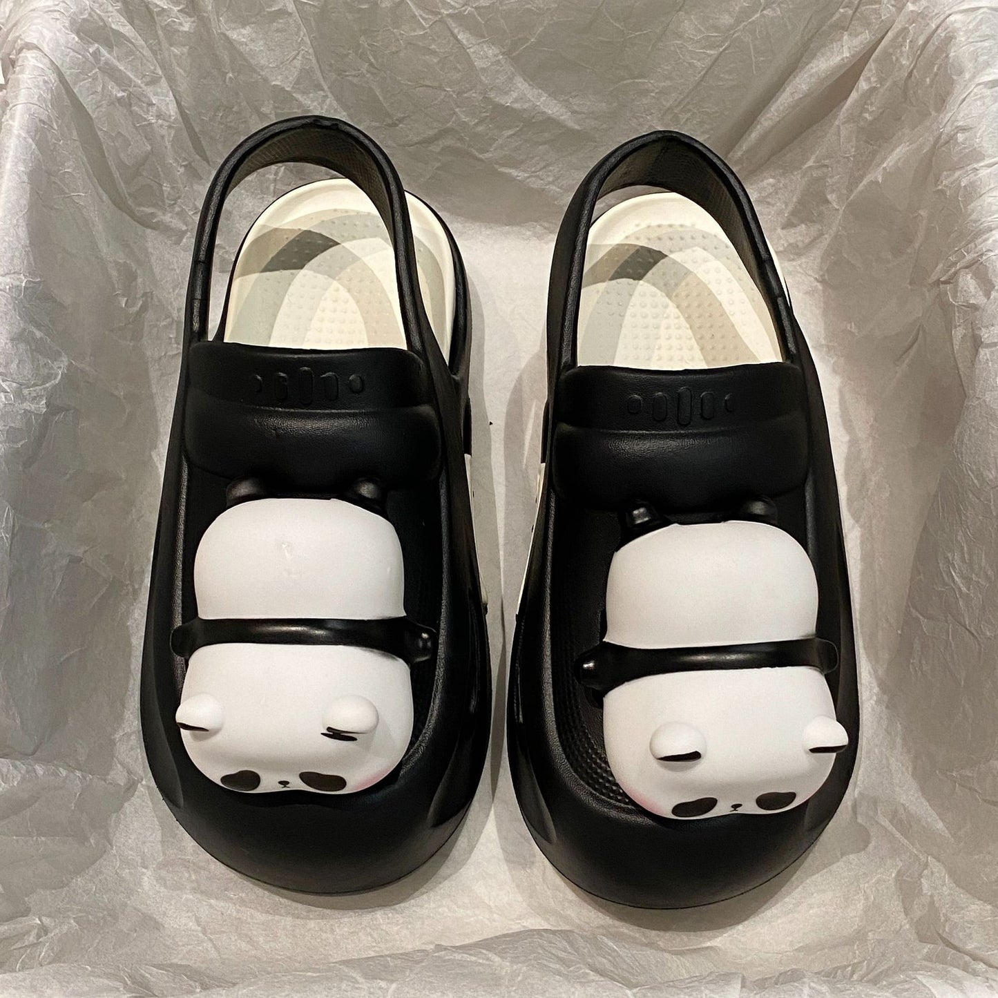 Pantoufles d'été femmes, pantoufles mignonnes 2024 avec lampe panda sandales d'été pour femmes