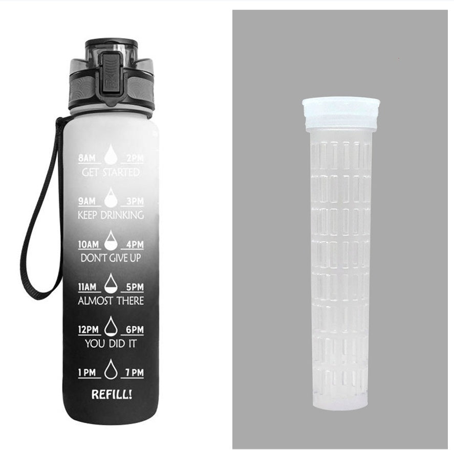 1L Tritan Bouteille D'eau Avec Marqueur de Temps Rebond Couverture de Motivation Bouteille D'eau Vélo Étanche Tasse Pour Les Sports De Fitness Bouteilles