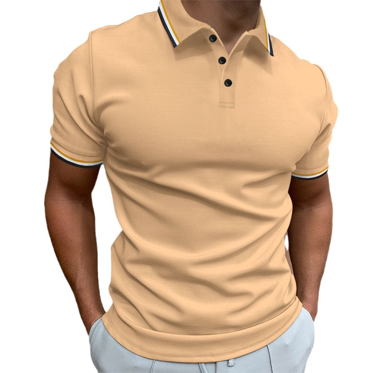 T-shirt à rayures côtelées pour homme