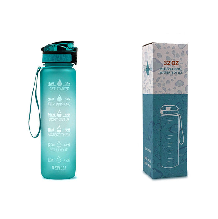 1L Tritan Bouteille D'eau Avec Marqueur de Temps Rebond Couverture de Motivation Bouteille D'eau Vélo Étanche Tasse Pour Les Sports De Fitness Bouteilles