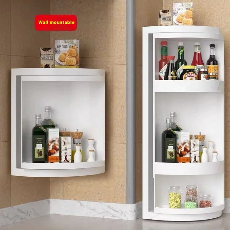 Salle de bains créative triangle rack de rangement en plastique rotatif