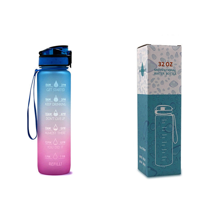 1L Tritan Bouteille D'eau Avec Marqueur de Temps Rebond Couverture de Motivation Bouteille D'eau Vélo Étanche Tasse Pour Les Sports De Fitness Bouteilles