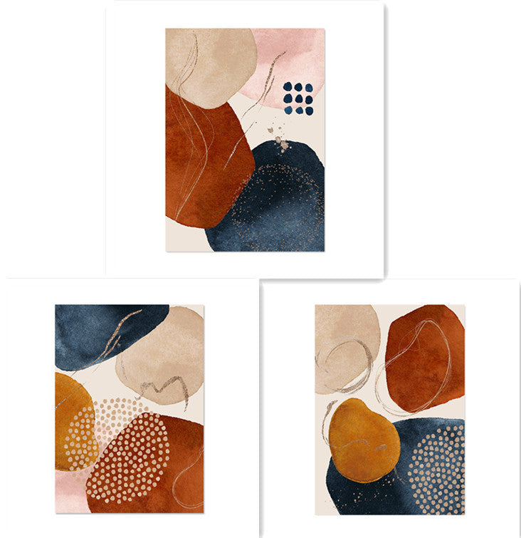 Abstrait aquarelle formes géométriques œuvre toile peinture affiche