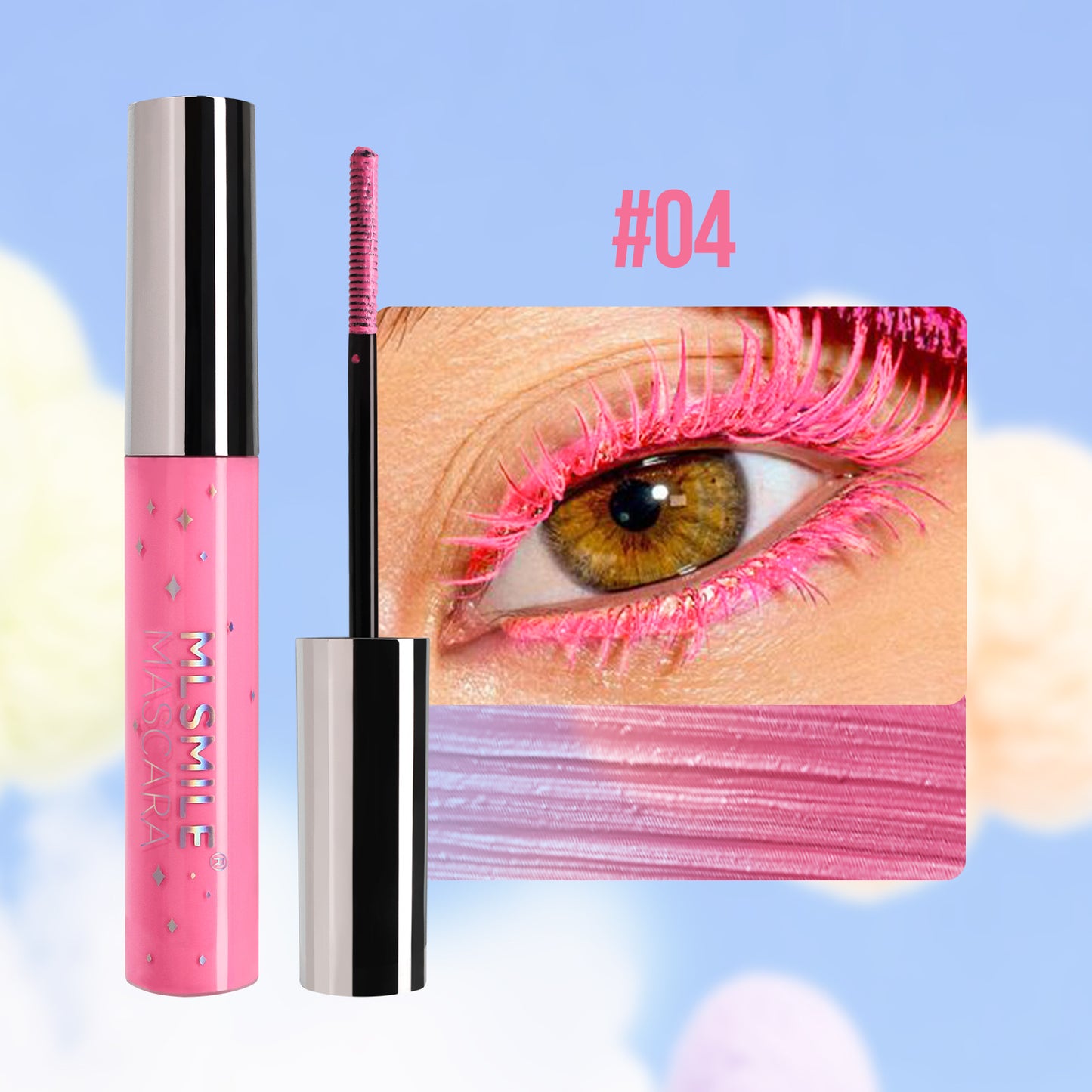 Mascara de couleur nacré mince et scintillant imperméable pas maculé
