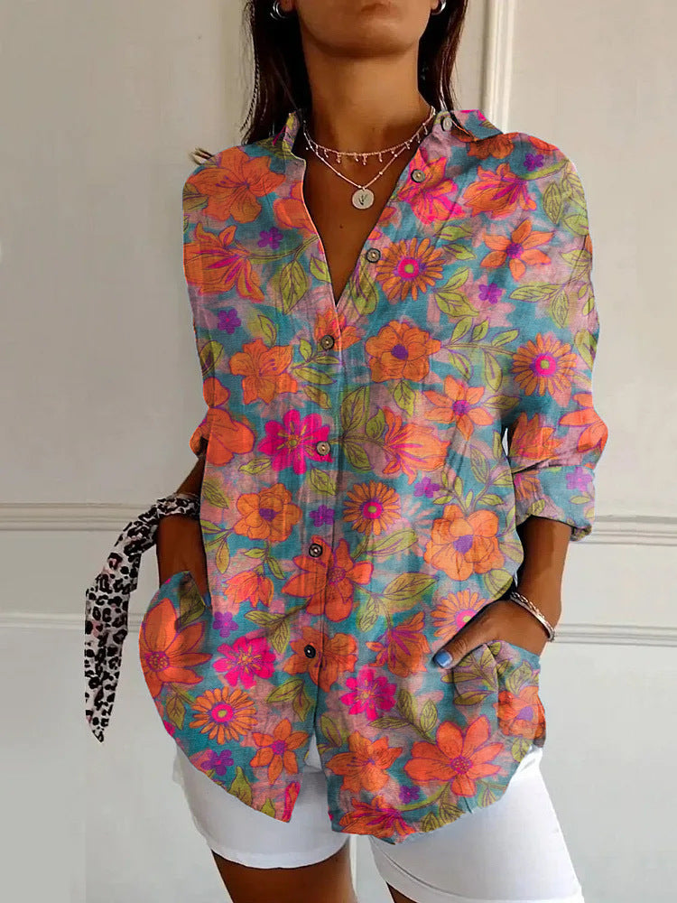 Chemise d'été imprimée à motif animal pour femmes