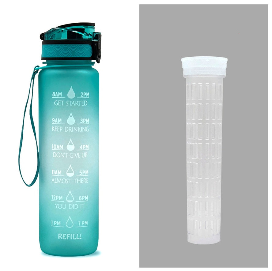 1L Tritan Bouteille D'eau Avec Marqueur de Temps Rebond Couverture de Motivation Bouteille D'eau Vélo Étanche Tasse Pour Les Sports De Fitness Bouteilles
