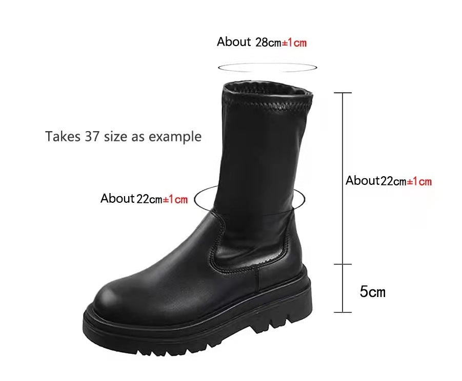 Bottes épaisses à talons épais pour femmes, bottes longues en cuir pour chevaliers | bottes d'hiver à la mode