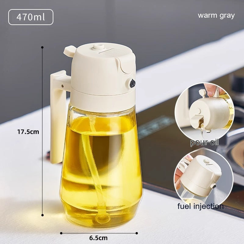 470ML Pulvérisateur d'huile d'olive pour cuisson BBQ 2 en 1 Verre Vinaigre Sauce Soja Bouteille d'huile de cuisine pour friteuse