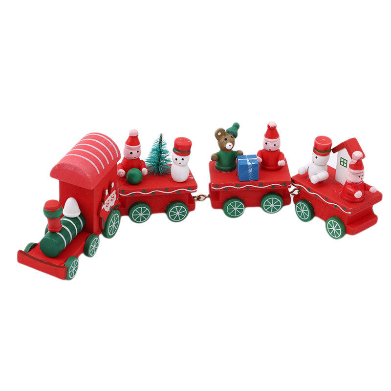 4 pièces Mini Bois Train Jouets