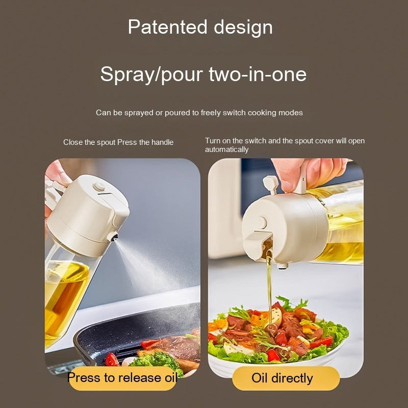 470ML Pulvérisateur d'huile d'olive pour cuisson BBQ 2 en 1 Verre Vinaigre Sauce Soja Bouteille d'huile de cuisine pour friteuse
