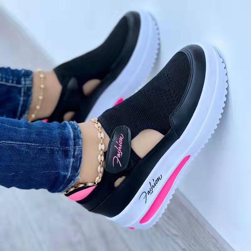 Respirant Casual Chaussures Talon Compensé Plate-Forme Évider Chaussures