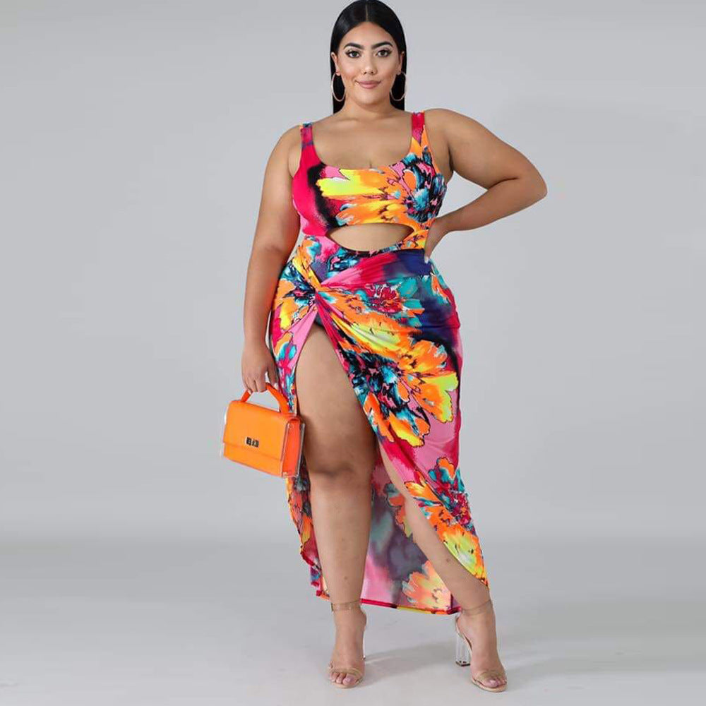 Plus la Taille Maillot de Bain Une-pièce de Jupe Plus La Taille Maillot de Bain