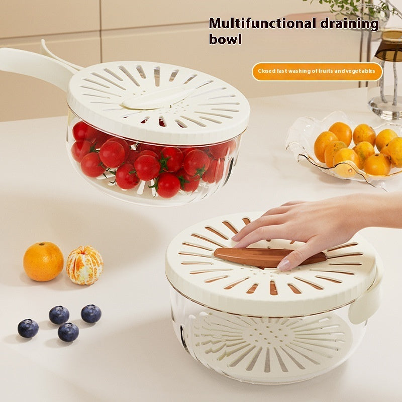 Panier de vidange avec couvercle Cuisine fruits Lavage Réfrigérateur Boîte de rangement
