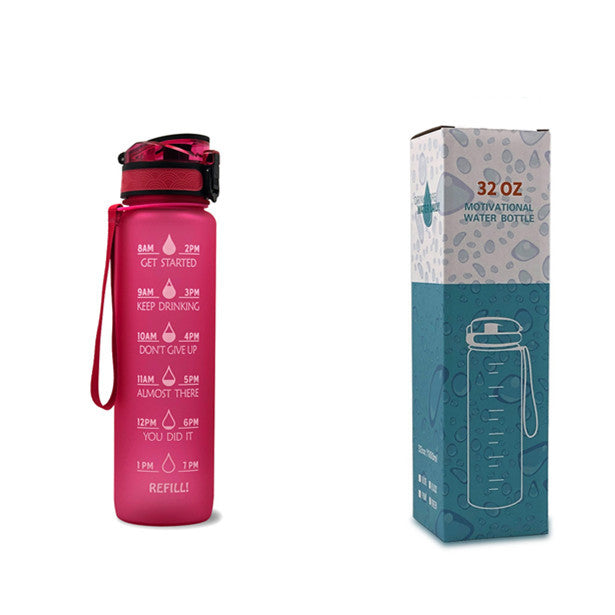 1L Tritan Bouteille D'eau Avec Marqueur de Temps Rebond Couverture de Motivation Bouteille D'eau Vélo Étanche Tasse Pour Les Sports De Fitness Bouteilles