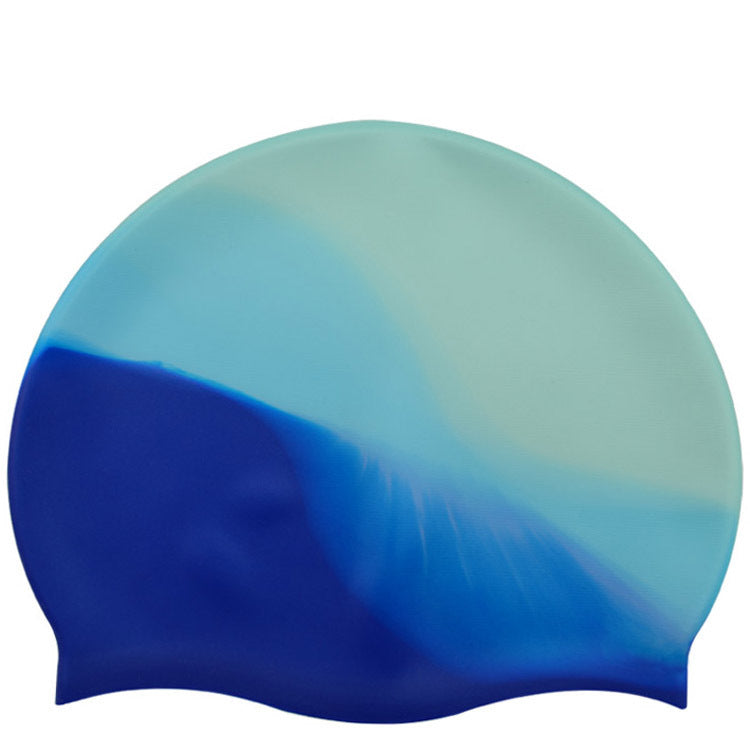 Silicone Casquette de Natation Gradient Couleur Blocage Impression Étanche
