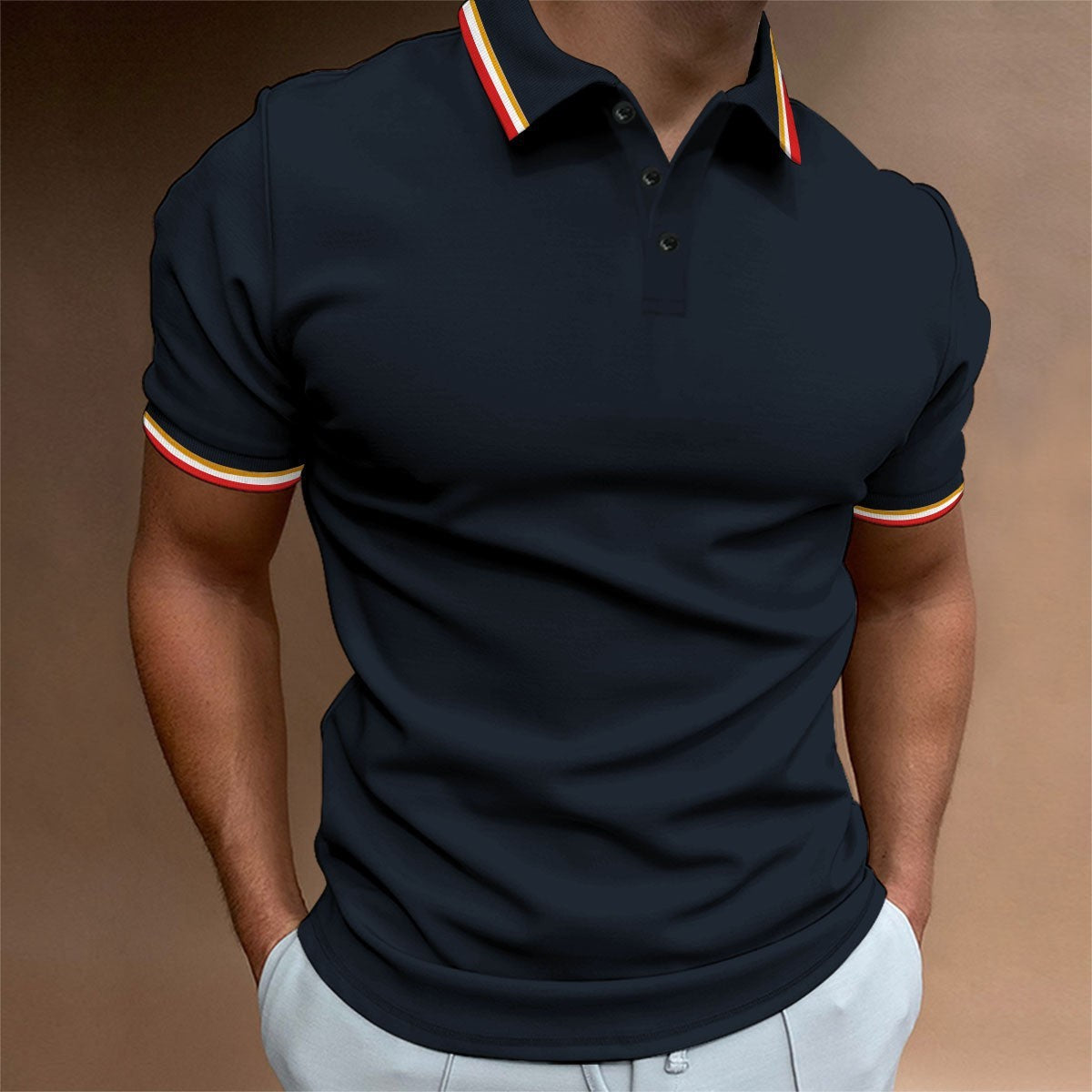 T-shirt à rayures côtelées pour homme