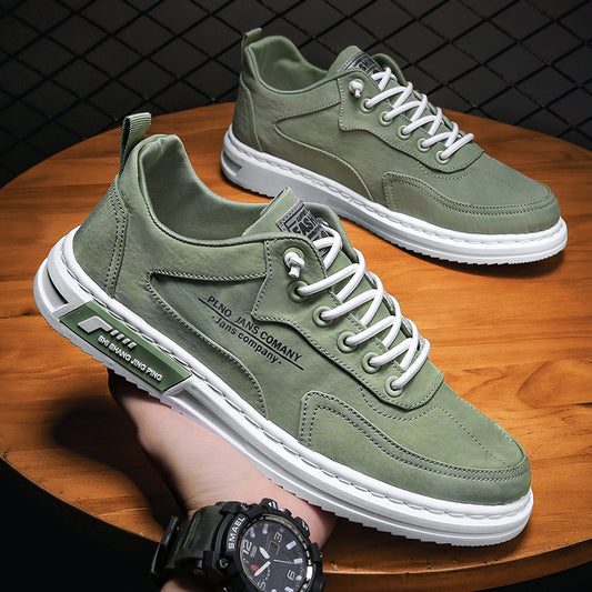 Homme baskets à lacets lettre impression plate-forme toile chaussures sport