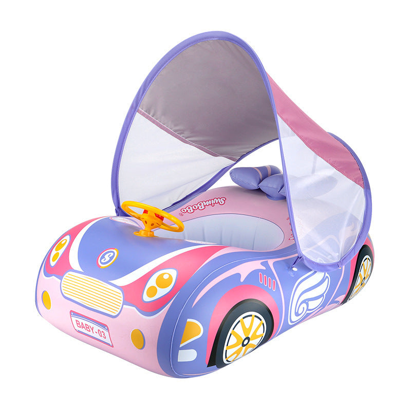 Anneau de natation modèle de course pour enfants avec protection solaire