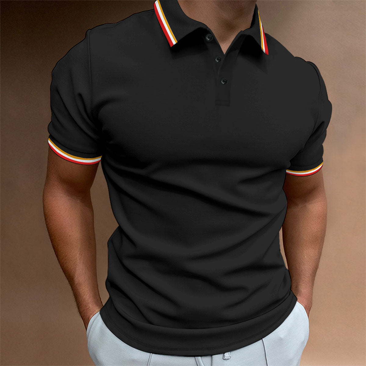 T-shirt à rayures côtelées pour homme