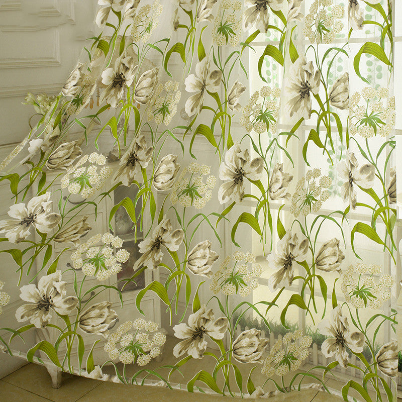Blanc Rayé Fil Translucide Rideau Pour Chambre