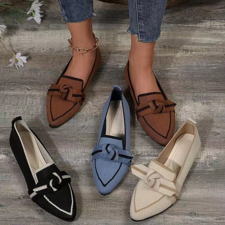 Chaussures plates à bout pointu pour femmes,