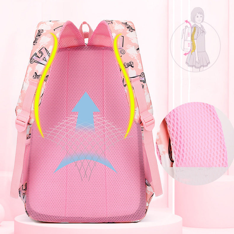 Nouvelle lettre imprimée sac à dos avec étui à crayons Fsahion doux école primaire élèves cartable pour filles garçons