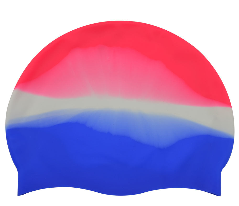 Silicone Casquette de Natation Gradient Couleur Blocage Impression Étanche