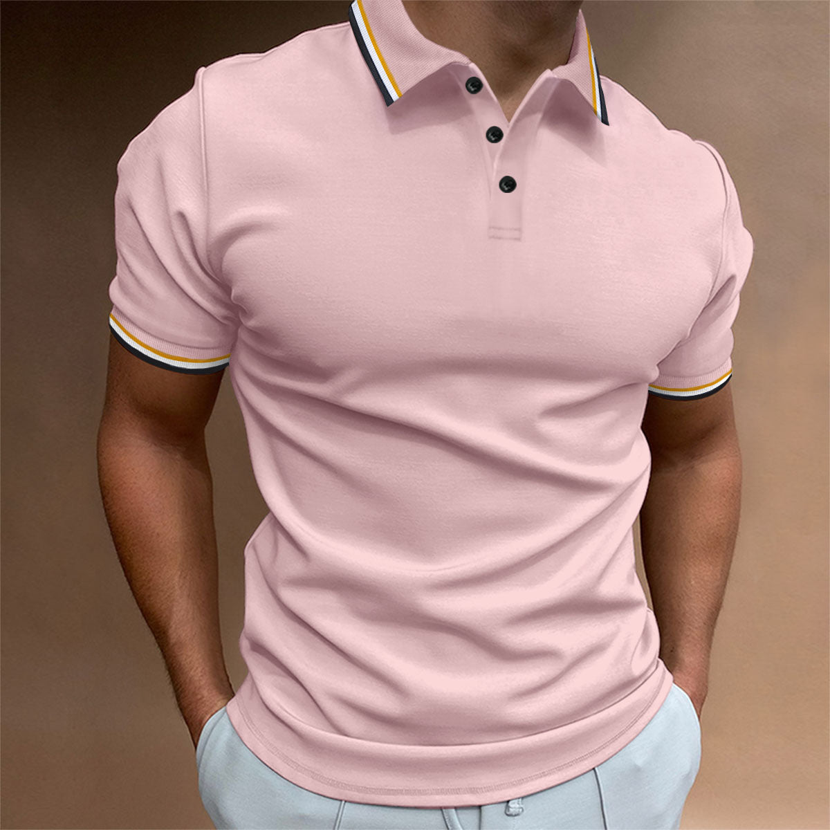 T-shirt à rayures côtelées pour homme