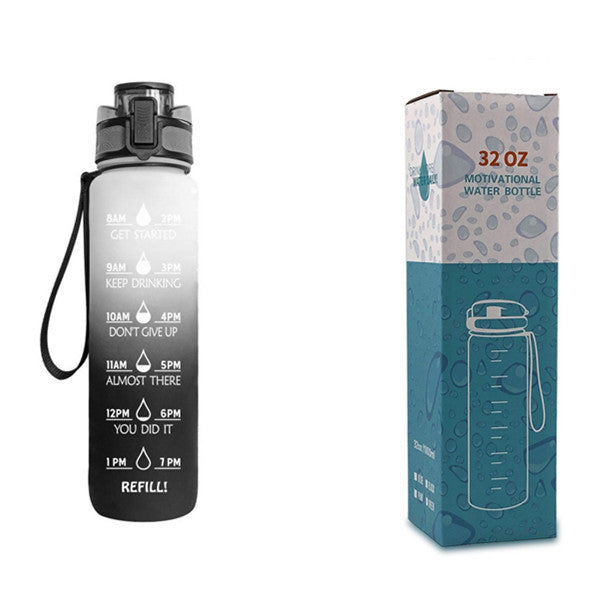 1L Tritan Bouteille D'eau Avec Marqueur de Temps Rebond Couverture de Motivation Bouteille D'eau Vélo Étanche Tasse Pour Les Sports De Fitness Bouteilles