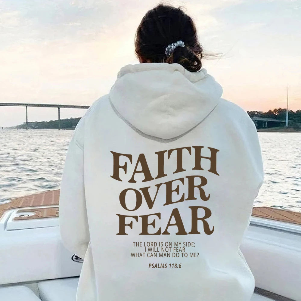 Pull à capuche pour hommes et femmes Faith Over Fear