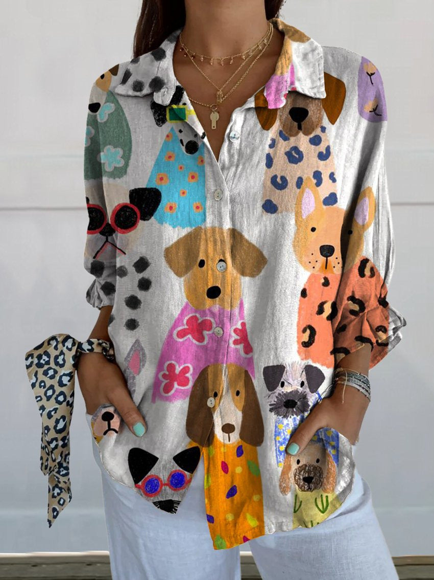 Chemise d'été imprimée à motif animal pour femmes