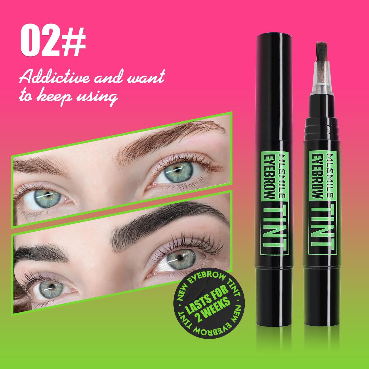 Teinte de sourcil de maquillage imperméable ne tache pas avec le pochoir de sourcil