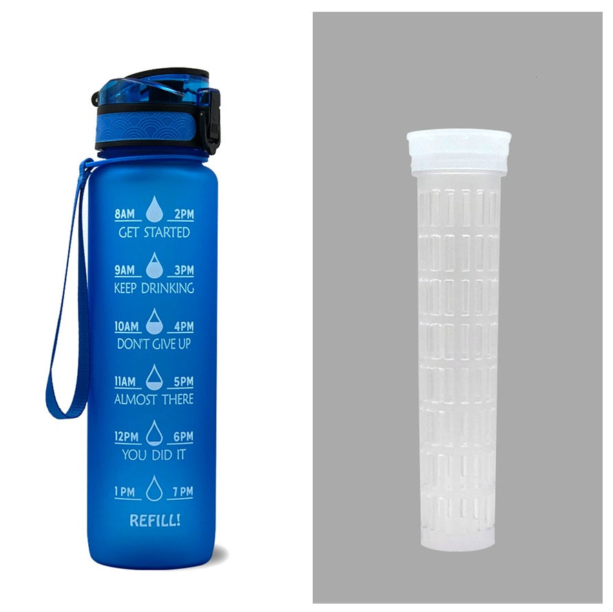 1L Tritan Bouteille D'eau Avec Marqueur de Temps Rebond Couverture de Motivation Bouteille D'eau Vélo Étanche Tasse Pour Les Sports De Fitness Bouteilles